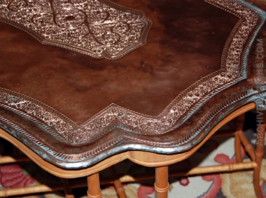 Inspiration was this original antique platter owned by the clients 